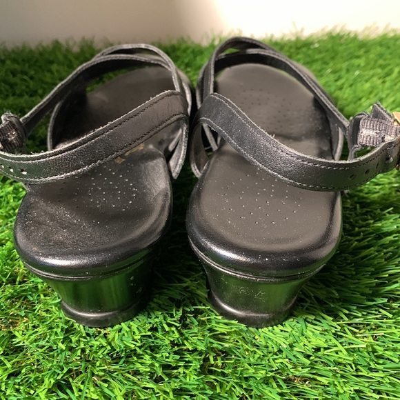 SAS BLACK LEATHER SUNTIMER SANDALS 7.5 N - Picture 4 of 4